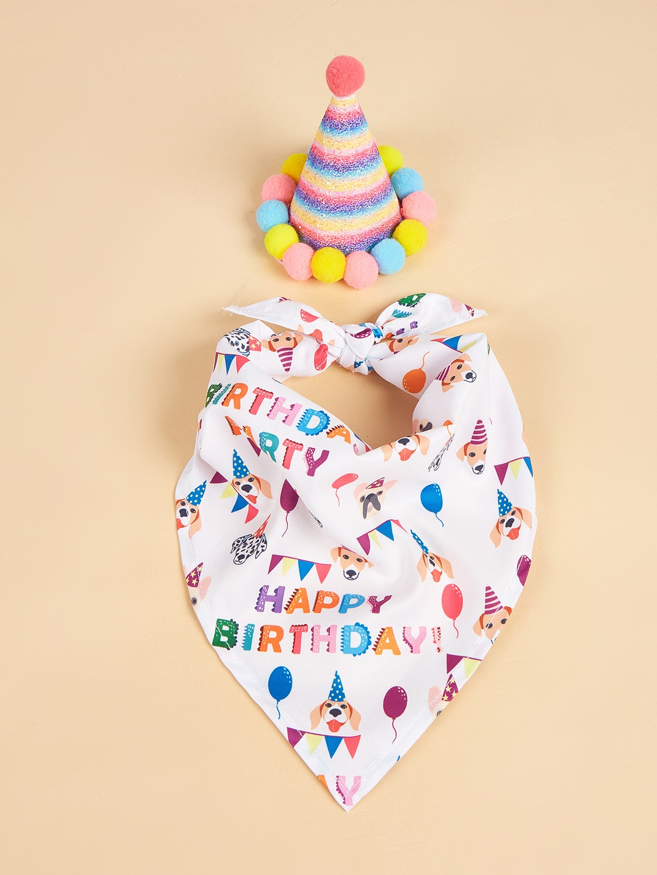 MCJPETS Pet Birthday Party Set - Bandana & Party Hat for Cats and Dogs