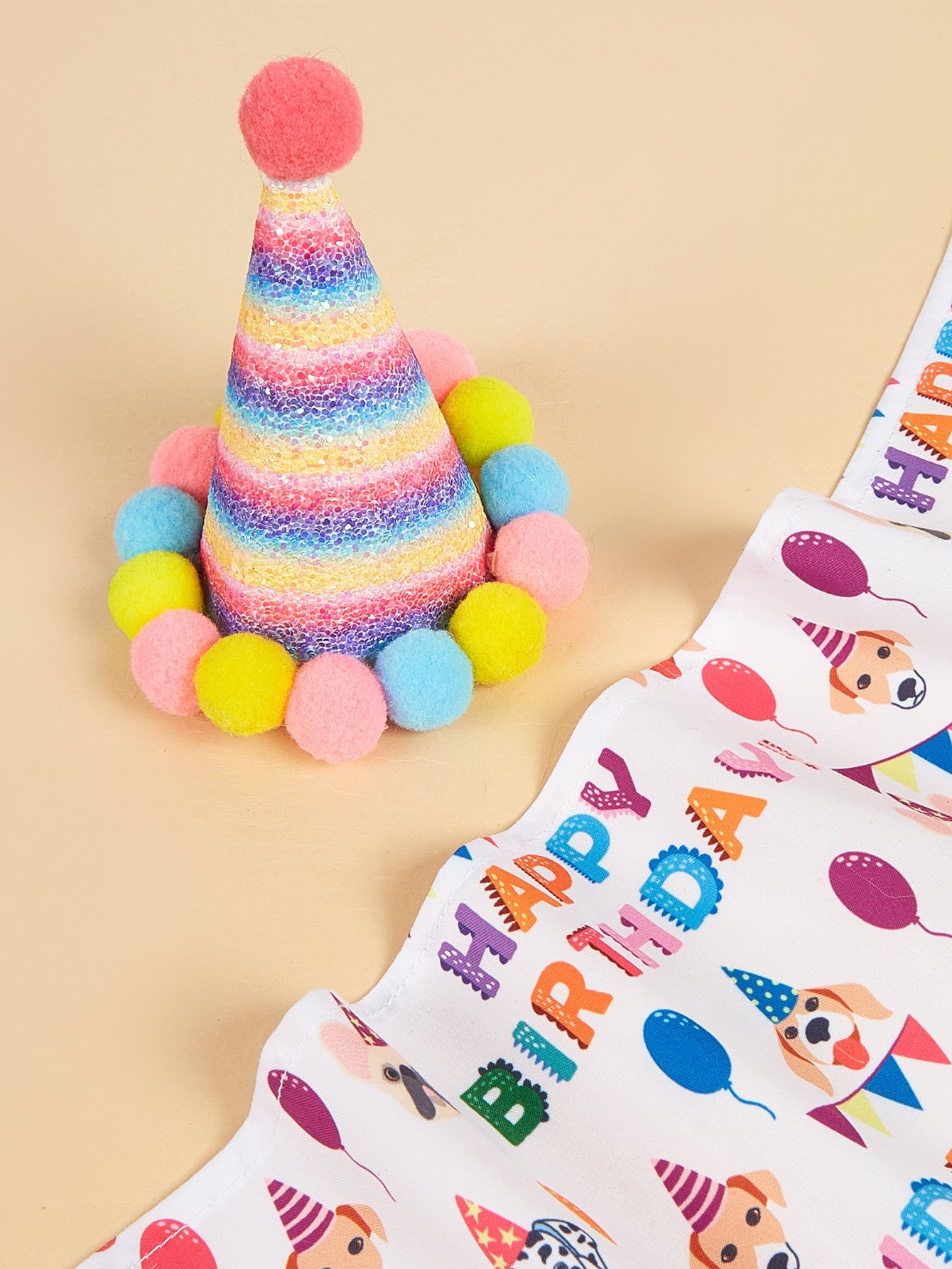 MCJPETS Pet Birthday Party Set - Bandana & Party Hat for Cats and Dogs